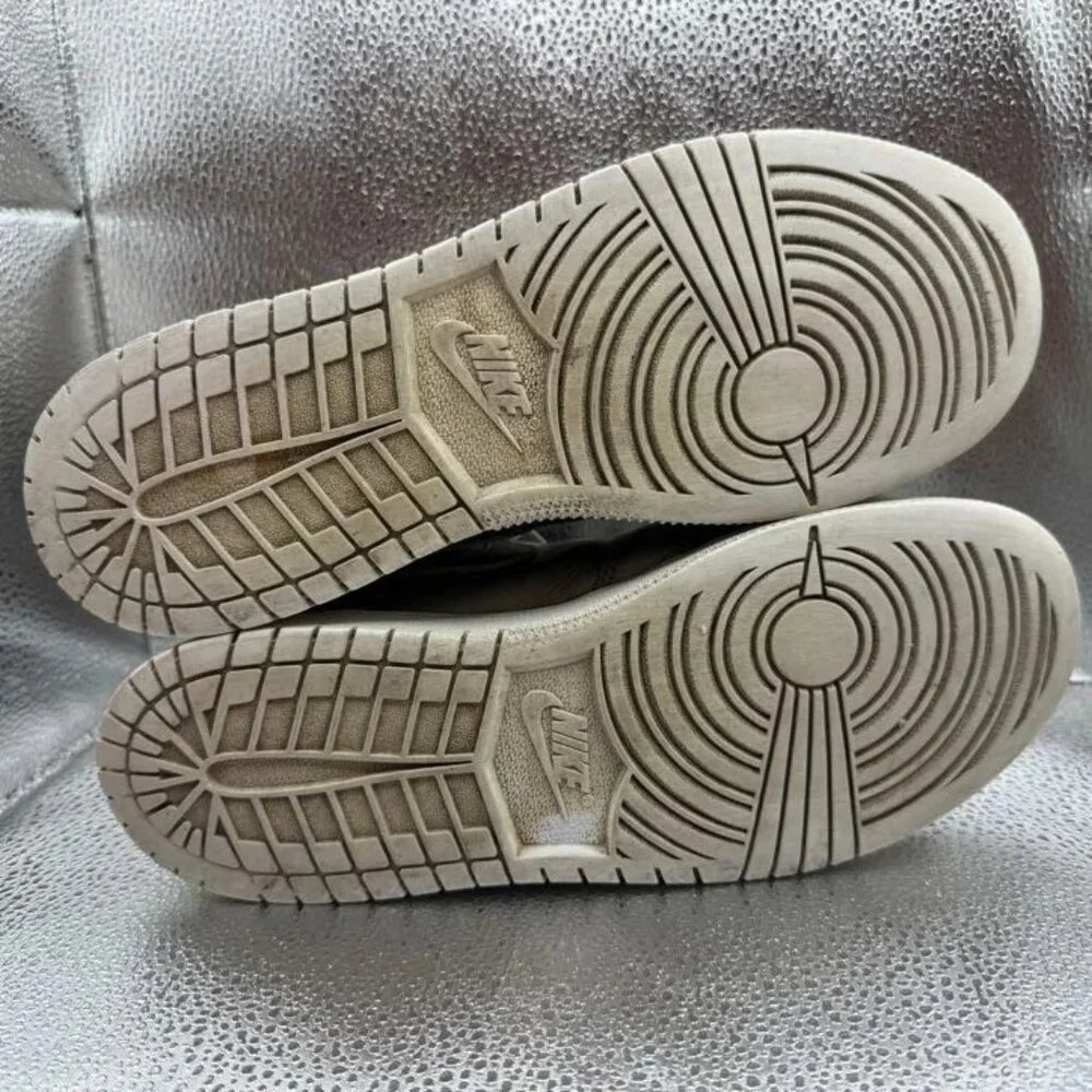 Size 7Y - Nike Air Jordan 1‎ AJ1 Mid GS Sepia Stone Noble Gold Kids Silver Shoes